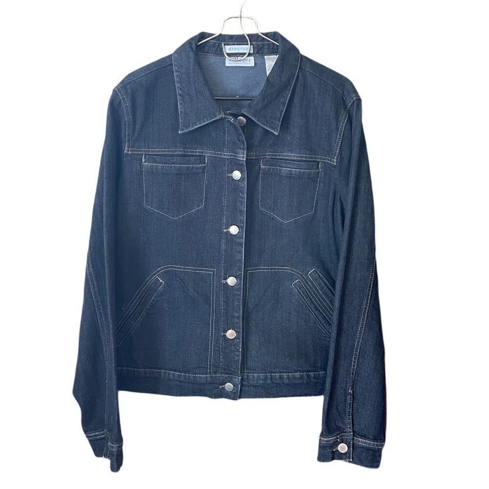 Villager size 18 dark wash denim jacket.